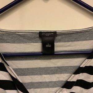 Black and white striped blouse